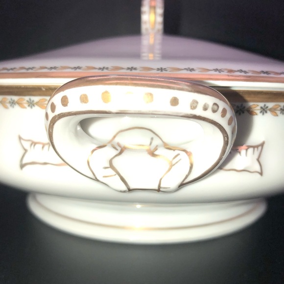 Vintage Haviland France Limoges Soup Tureen Hand Painted Gold Trim MCM - Picture 4 of 14